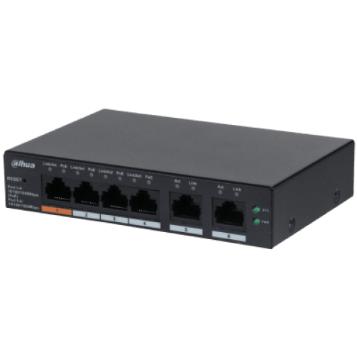 Switch Dahua 6 puertos PoE gestionado en la nube