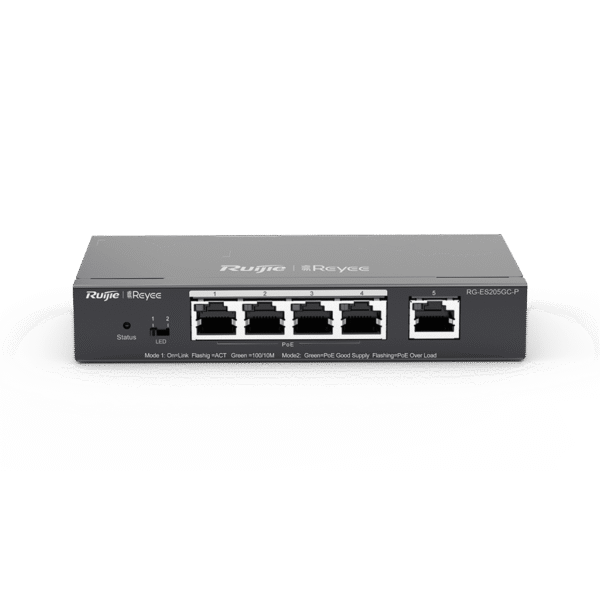 SWITCH 4 PUNTOS POE MODELO RG-ES205GC-P