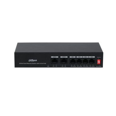 Switch PoE Dahua 4 puertos 250 metros