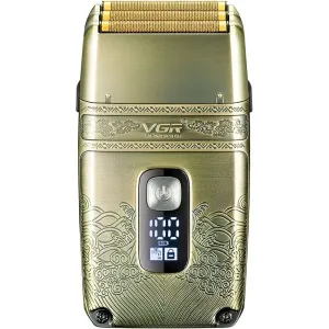 Afeitadora Shaver Vgr V-335 Triple Hoja Inalambrica Usb Dorado